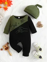 Gift Hat Set Baby Unisex Boy Girl Newborn Onesies Romper 0-18 Months Toddler Cute Letter Clothing Infant Long Sleeve Jumpsuit 5