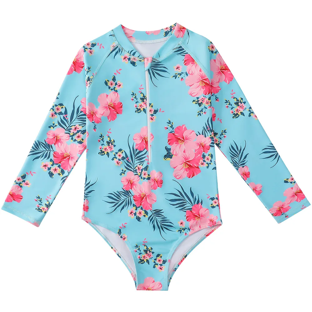 

HappyFlute Zipper Design Long-sleeve Skin-friendly&Breathable Beach Holiday Swimsuit For Girls