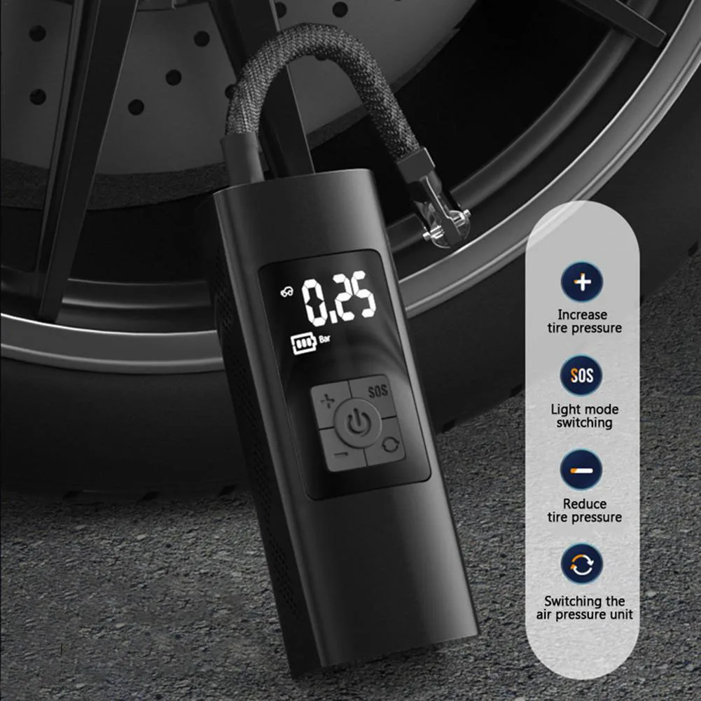 

Rechargeable Car Air Pump Portable 6000mA Car Tire Inflator Mini Wireless Electric Air Compressor For AUTO Bicycle Motorcycle