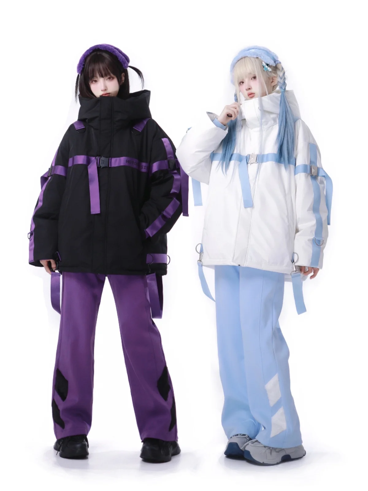 Japanese Style Lolita Style Down Jacket Female Student Autumn Winter Stand Collar Hooded 3d Decoration Zipper Thermal Coat Women