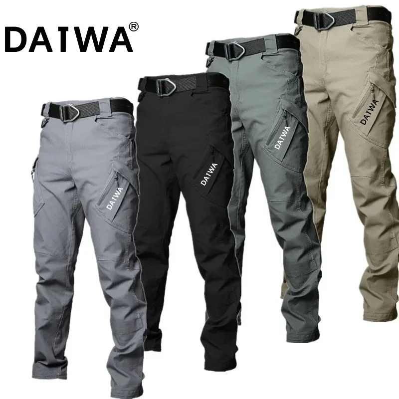 Datwa Spring and Summer Waterproof Fishing Pants Tactical Pants Mountaineering Training Suit Multi Pocket Hunting Tactical