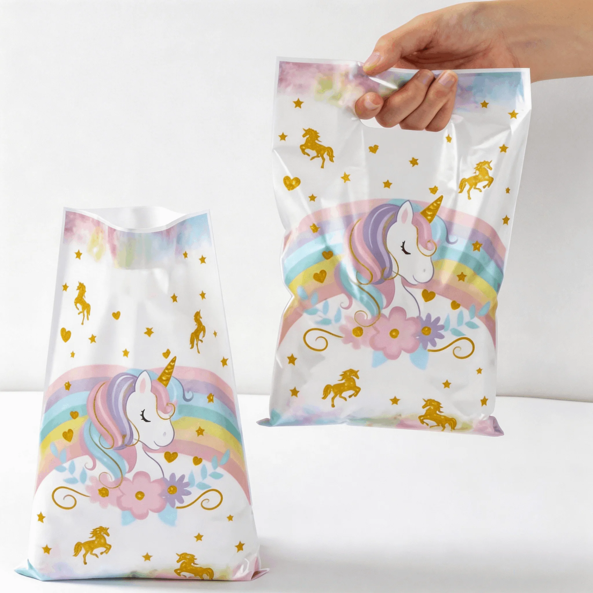 Regenbogen-Einhorn Geburtstagsdekoration Tischgeschirr Teller Tischdecke Servietten Strohhalme Partyzubehör für Kinder Ballon Tortendekoration Banner – Detail 12