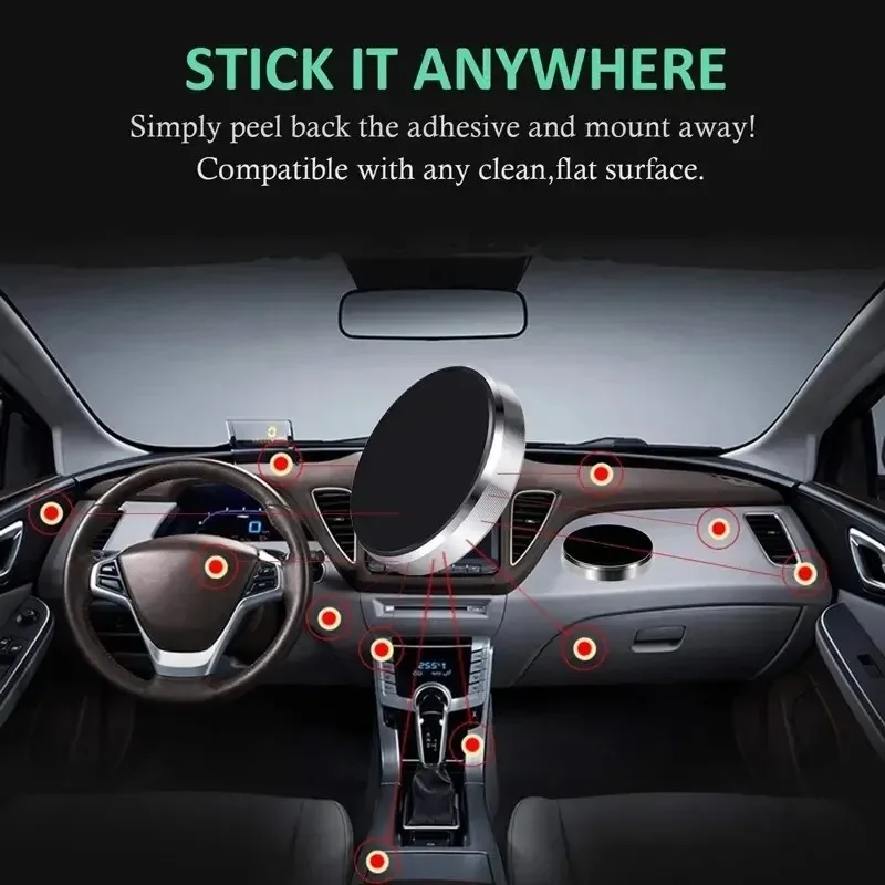 Universal Magnetic Car Phone Holder Stand Dashboard Wall Mount For iPhone Xiaomi Huawei Samsung 360° Rotation Magnet Sticker
