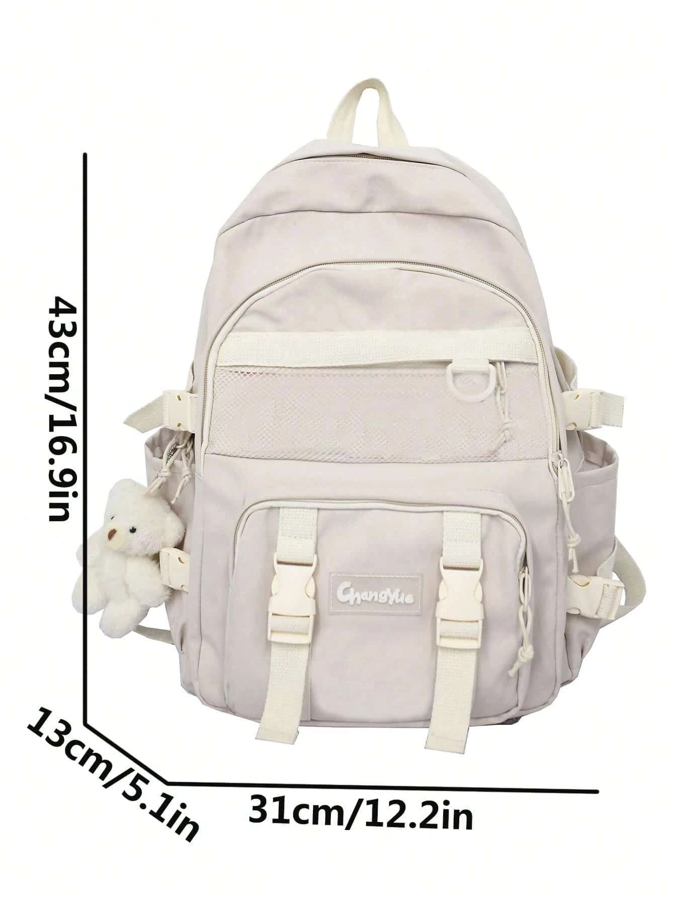 Waterproof Fashionable Backpack Large Capacity Anti-Theft School Bag With Pendant For Teen Girls Students Perfect For School 2