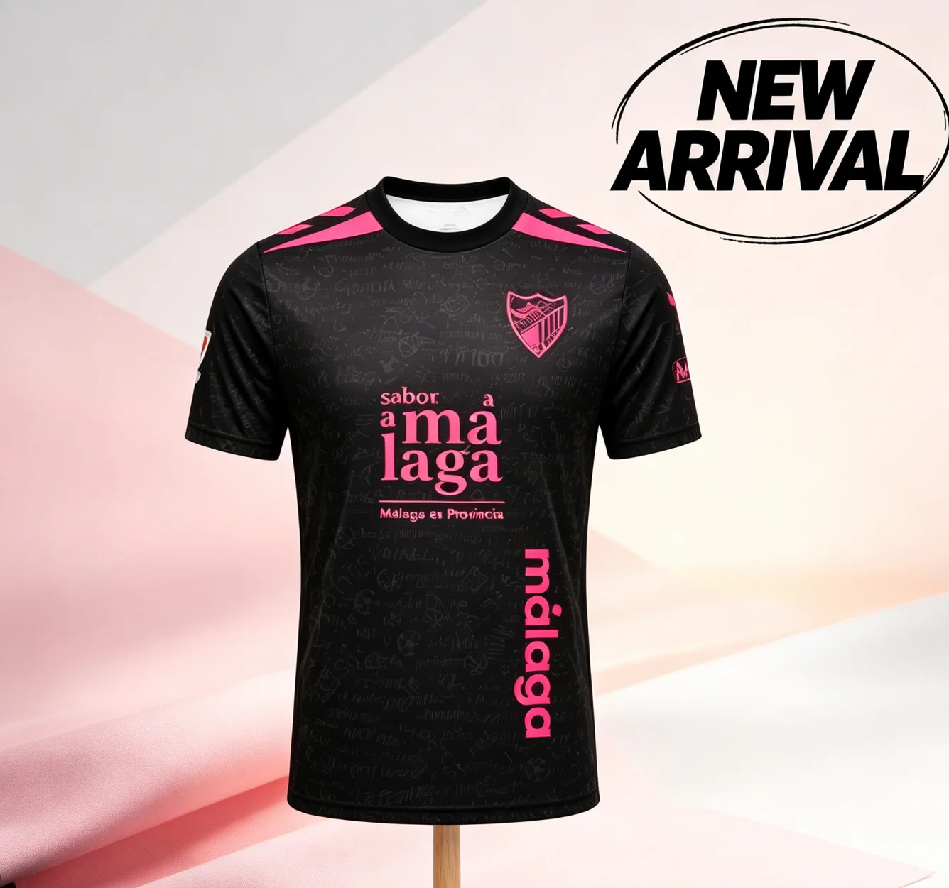 2026-27 Neues 3D-Druck Fußballtrikot für Erwachsene und Kinder, Malaga, schnelltrocknend, Herren, Damen, Sport, atmungsaktiv, lässig, drittes Trikot, Fußball-T-Shirt