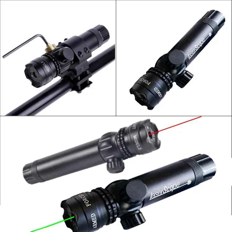 Laser Sight Red Dot Laser Sight Aluminum Alloy Laser Aiming Lamp Red/Green Can Be Installed with Flashlight Outdoor