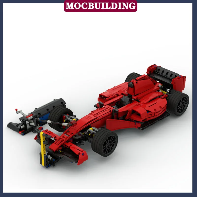 MOC 시티 레드 레이싱 F1 자동차 모델 빌딩 블록, 조립 스포츠카, 어린이 컬렉션 시리즈, 장난감 선물