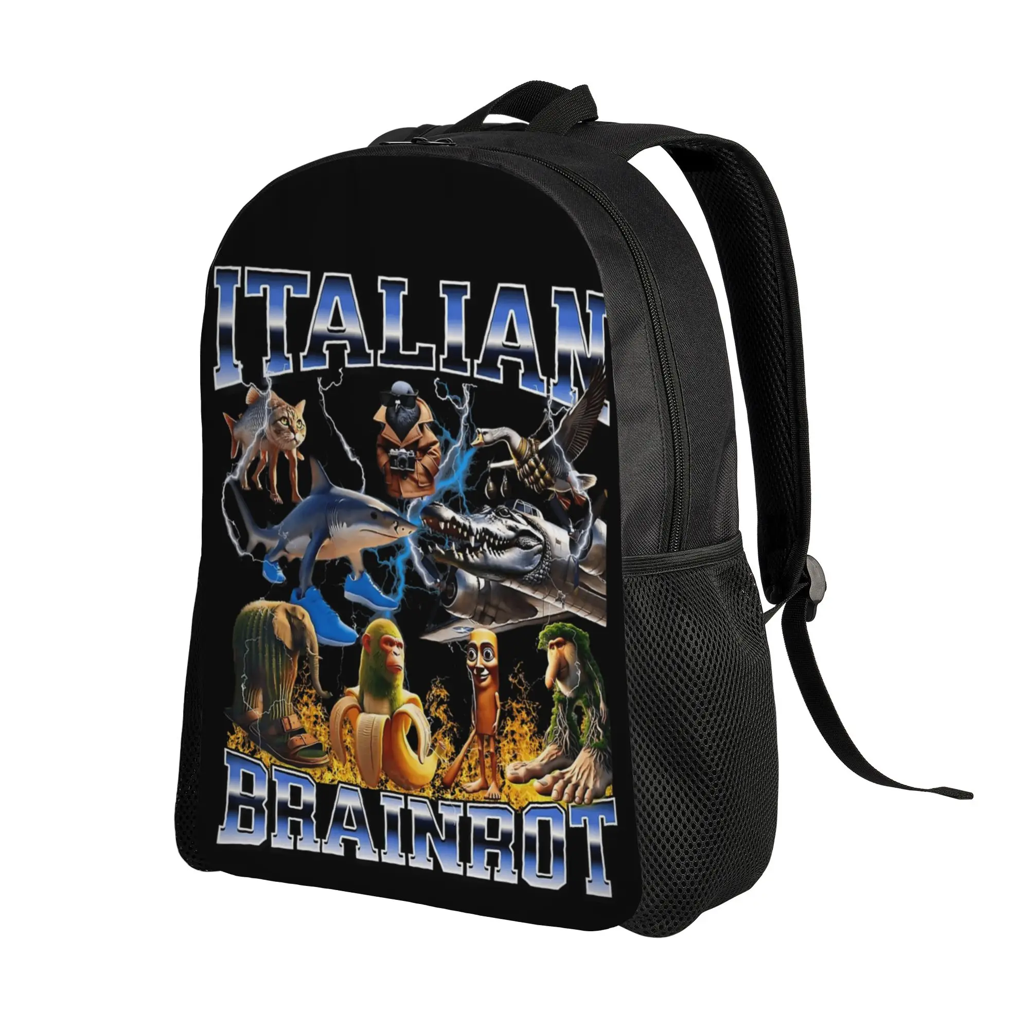 Bombardiro Crocodilo Tralalero Tralala Cool Backpack 스포츠 학생 이탈리아 Brainrot Daypack 남성용 여성용 노트북 캔버스 가방
