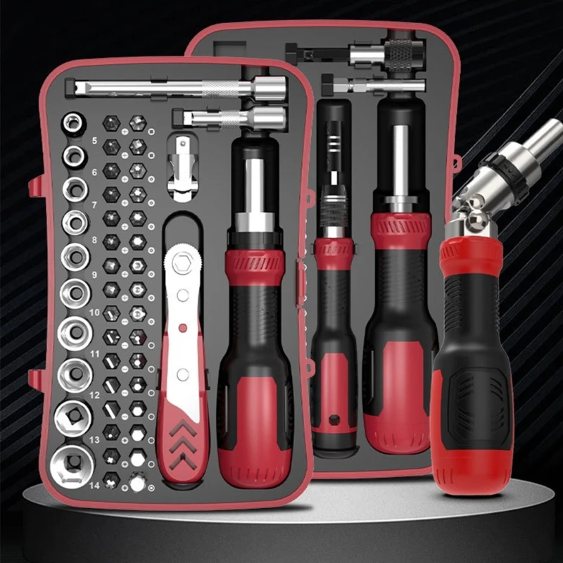 

47/77Pcs Screwdriver Set with Ratcheting Bit Driver Wide Screwdriver Bits 517A