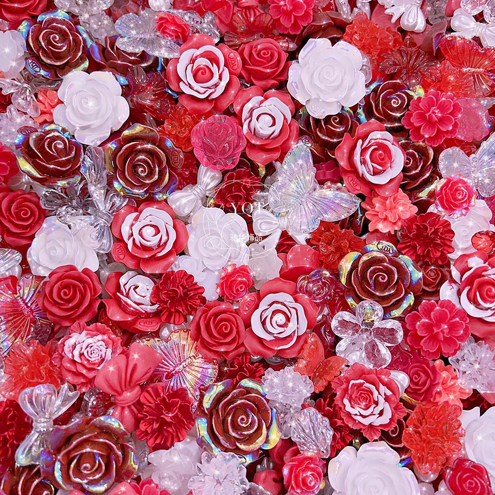 30g/pack Resin Camellia Flowers Butterfly Bow Mixed Collection Flatbacks DIY Crafts Cabochon Decorations Scrapbooking Cardmaking resin flower embellishments,resin embellishments