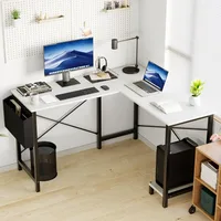50 Inch L Shaped Gaming Desk with CPU Stand & Side Bag, Reversible Corner Computer Table for Home Office & Small Spaces 1
