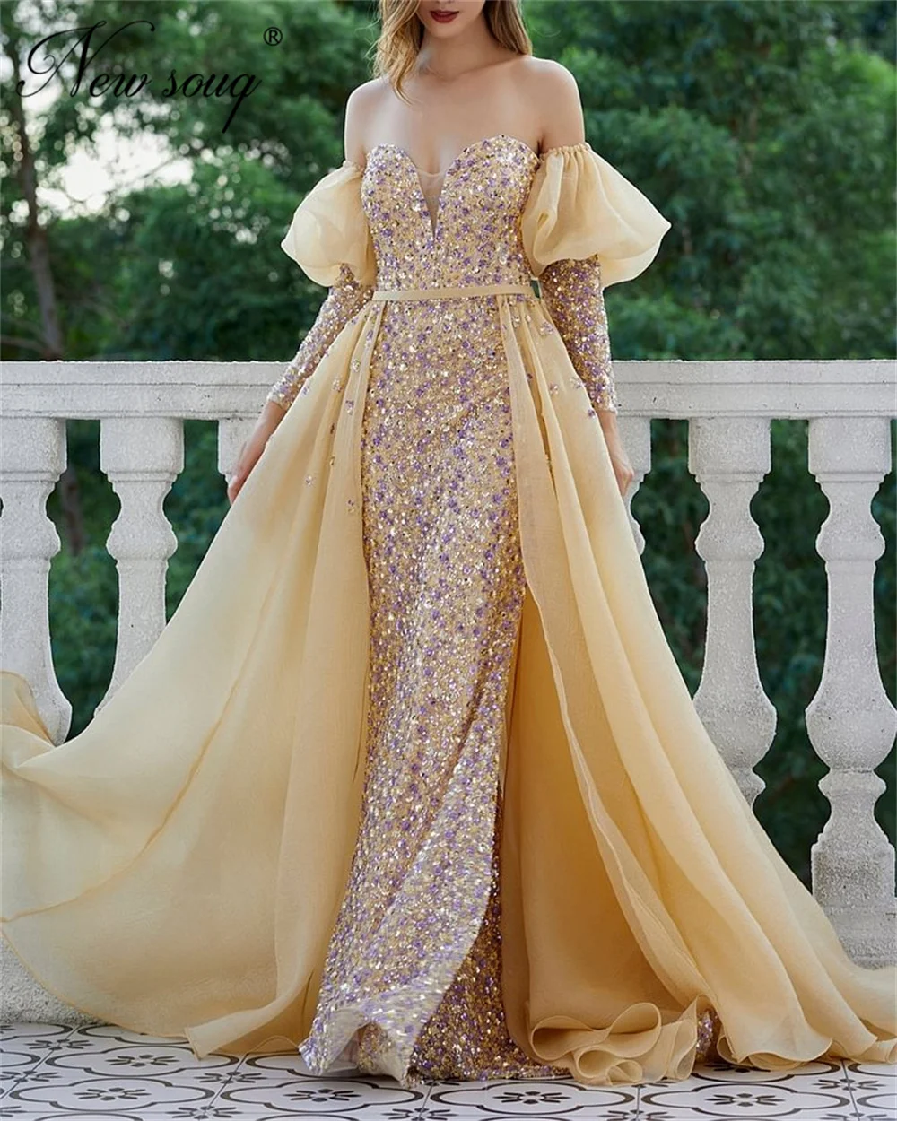 

2024 блестящие вечерние платья с блестками, элегантное арабское женское платье-Русалка для выпускного вечера, халаты для свадьбы, бусины, Искусственные Ночные платья