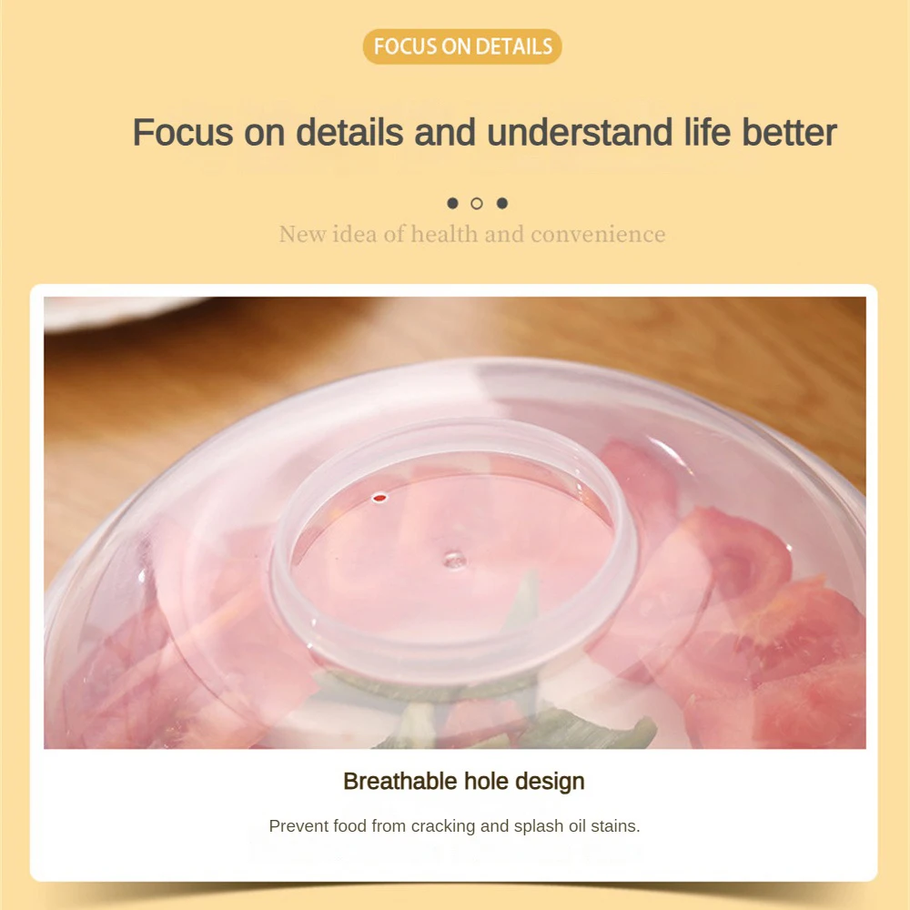 Microwave Heating Lid High Temperature Resistant Bowl Cover Oil-proof Splash-proof Bowl Plate Cover Fresh Leftover