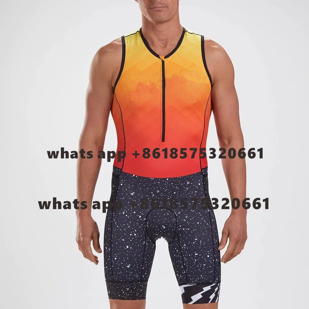 

Zootekoi Triathlon Sleeveless Jumpsuit Swimming Running Competition Clothes Equipo De Ciclismo Outdoor Bike MTB Cycling Skinsuit