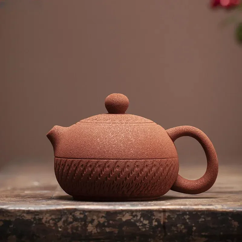 

Vermilion Da Hong Pao Purple Clay Steam Western Pot Tea Making Single Pot Small Capacity Pot Frosted Texture Nice Gifts