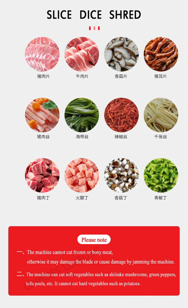 Description Picture 4 of itemAutomatic Electric Meat Cutter Machine Meat Slicer Meat Grinder Slicer Block Meat Slicing Machine