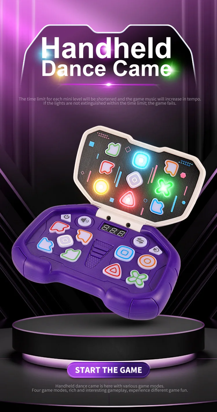 Máquina de juego de rompecabezas de música electrónica, juguetes de empuje rápido con botón pulsador, rompecabezas para niños, juegos de mesa de nivel de música de descompresión