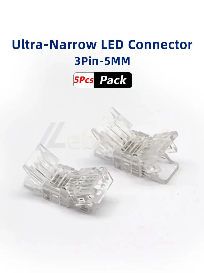 5 mm 3-poliger IP20 IP65 LED-Streifen zu Streifen oder Leitungen, Schnellverbinder, Verlängerungsdraht, Anschlussklemmen – Detail 1