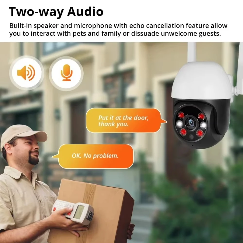 5MP TUYA PTZ IP Camera Outdoor Home Security Auto Tracking AI Human Detection WIFI CCTV Surveillance Camera Work With Tuya Smart 3