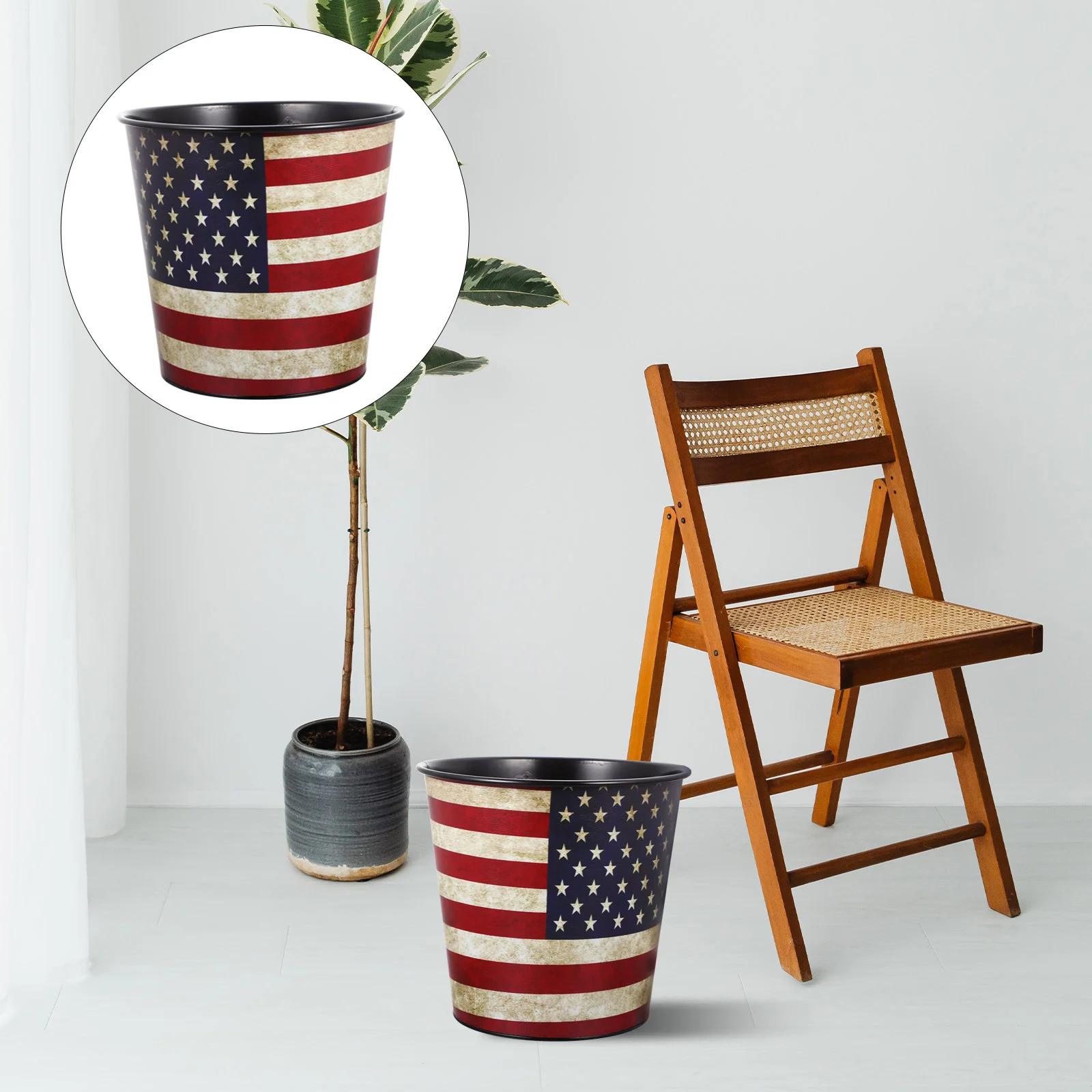 

Ganazono Vintage Leather Trash Can Retro Waste Toillet Paper Garbage Bin Basket Wastebasket Dustbin Bathroom Bedroom Office