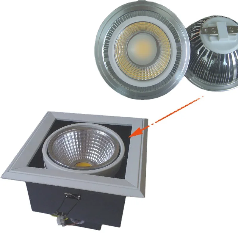 Bombilla LED empotrada superbrillante AR111, 15W, COB, AR111, QR111, G53, GU10, lámpara LED regulable, CA 110V/220V/cc 12V, 1 ud.