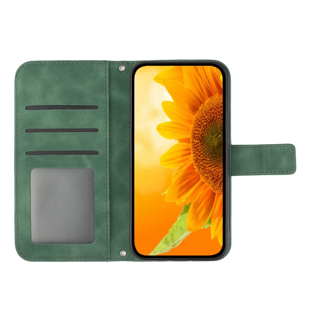 3D Sunflower Flip Leather Wallet Phone Case