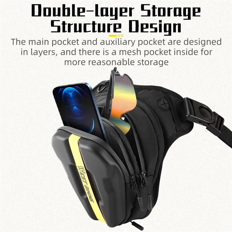 WEST BIKING Men's Motorcycle Leg Bag Camping Leisure Waist Bag Waist Bag Travel Hiking Mountaineering Outdoor Pocket Waterproof
