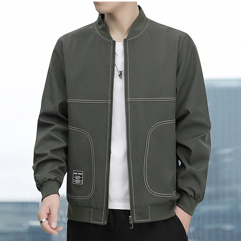 

Men's Baseball Collar Aviator Jacket Men's 2023 Spring New Trendy Hundred with Tops Casual Jacket Men