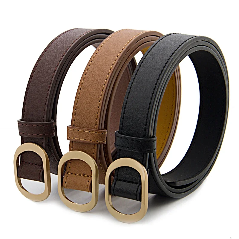 

Five Colors Women's Belt Is Used for Jeans Waist Artificial Is for Dresses Fashionable Gold Buttoned Pants