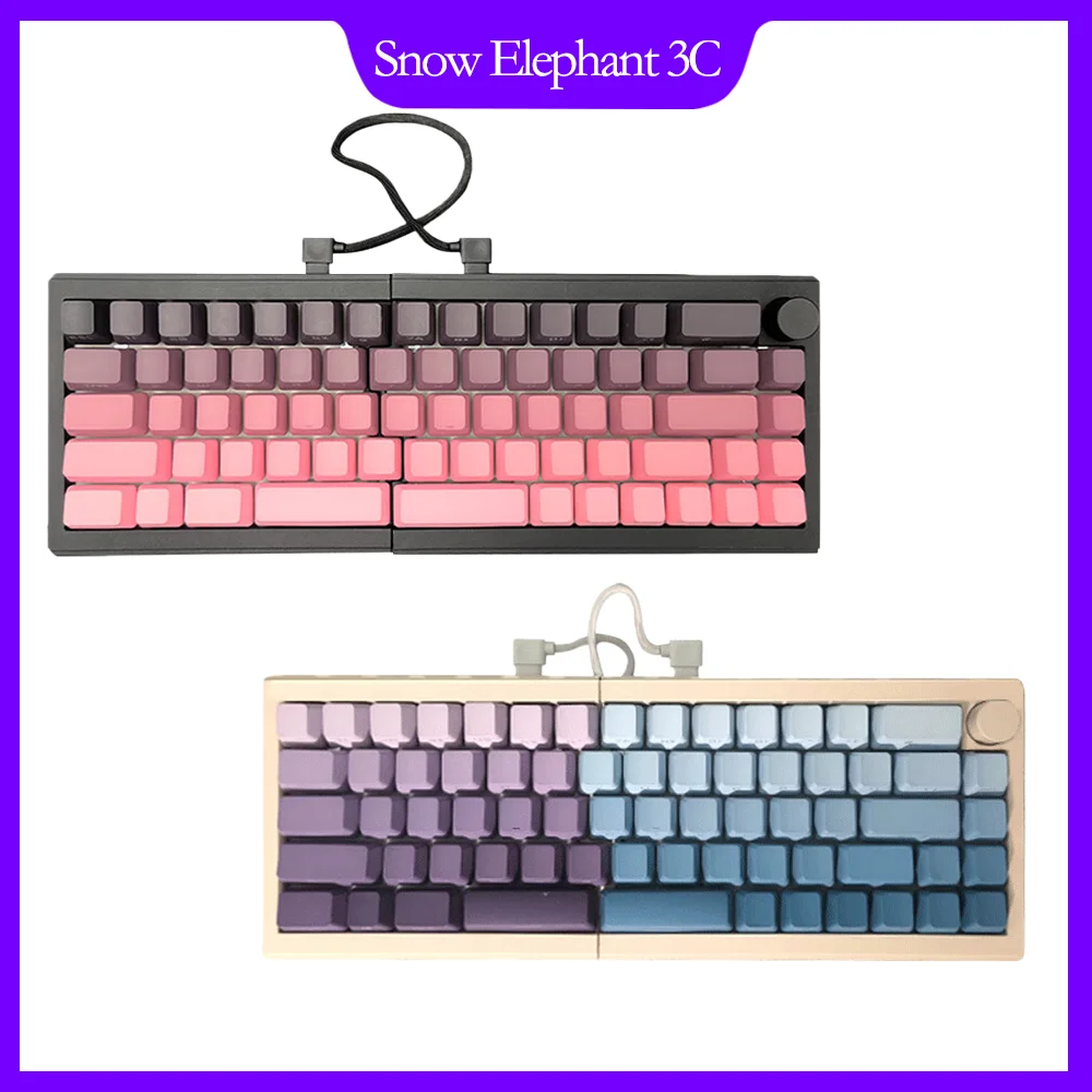 Ｓcherzo3 ZORNHER ST68 Wireless Ergonomic Split Mechanical Keyboard,65% Pink