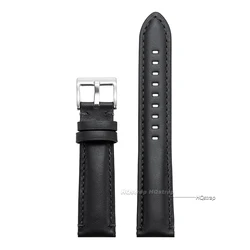 Vintage Retro Calfskin Leather Quick Release Watch Strap - Universal Bracelet Belt - 22mm (Black belt)