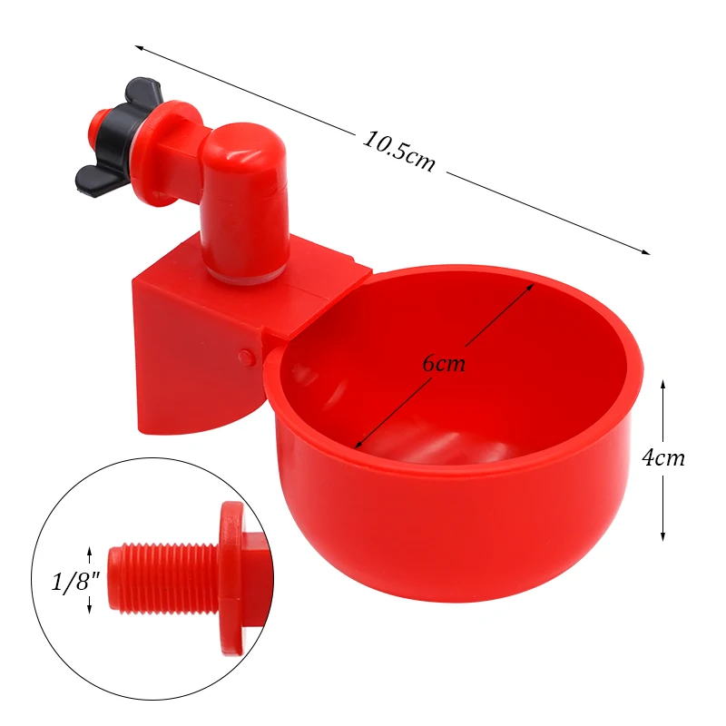10/20 Pcs 자동 치킨 워터 컵 Waterer Bowl 농장 닭장 가금류 마시는 물 공급기 병아리 오리 거위 메추라기 술꾼