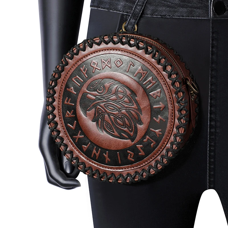 Steampunk Circular Bag for Women Waist Vintage Gothic Hip Porter Sack Fanny Pack Halloween Medieval Side Cell Phone Cross Bag