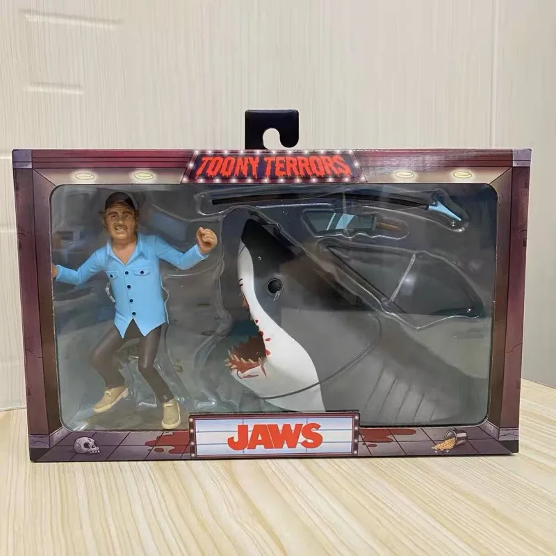 

Original NECA Jaws Quint and Shark 2-Pack 6″ Scale Action Figures Model Horror Cartoon Decorative Ornament Statue Toy Gift