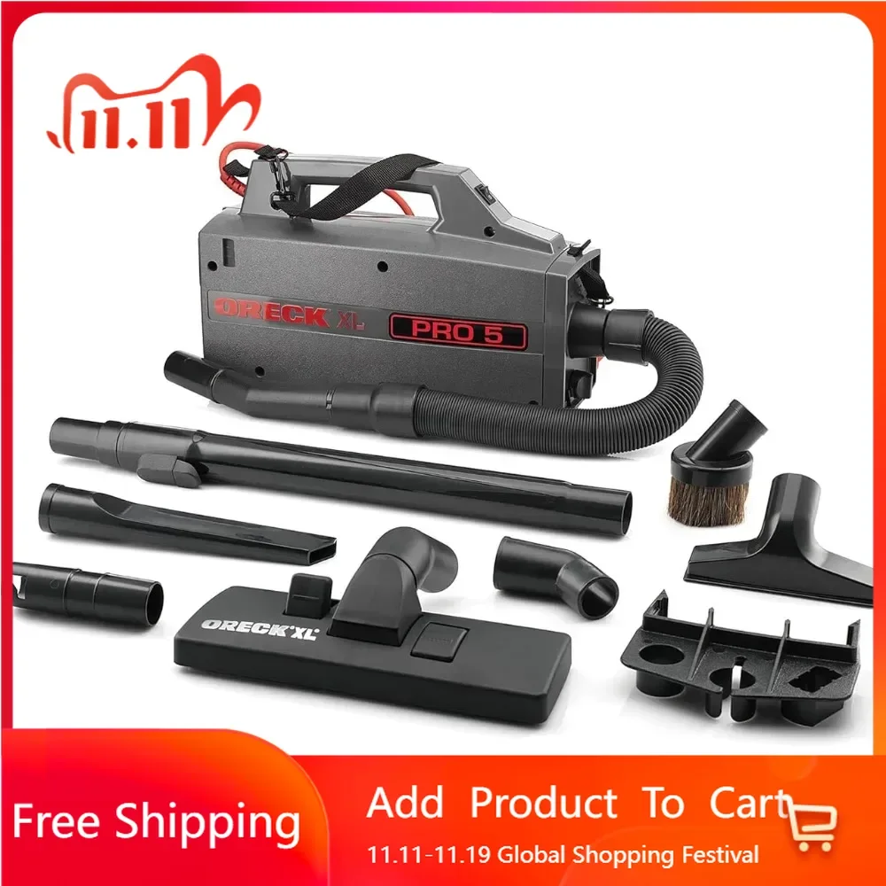 Super Compact Canister Bagged Vacuum Cleaner With Attachments Lightweight Powerful Vacuum Cleaner for Home Black Home-appliance