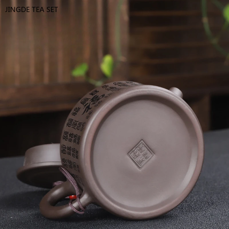 1 PCS Yixing purple clay teapot household large capacity stone ladle teapot, single tea making artifact Kung Fu tea set