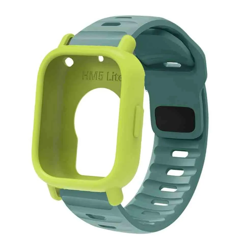 Silicone Strap & Bumper Cover for Smartwatch - Sporty Replacement Wristband Protector