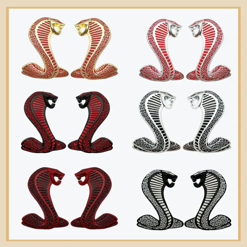 3D Metal Cobra Logo Auto Badge Grill Badge Emblem Per Ford Cobra Shelby Gt500 Gt350 Car Sticker Decorazione Accessori