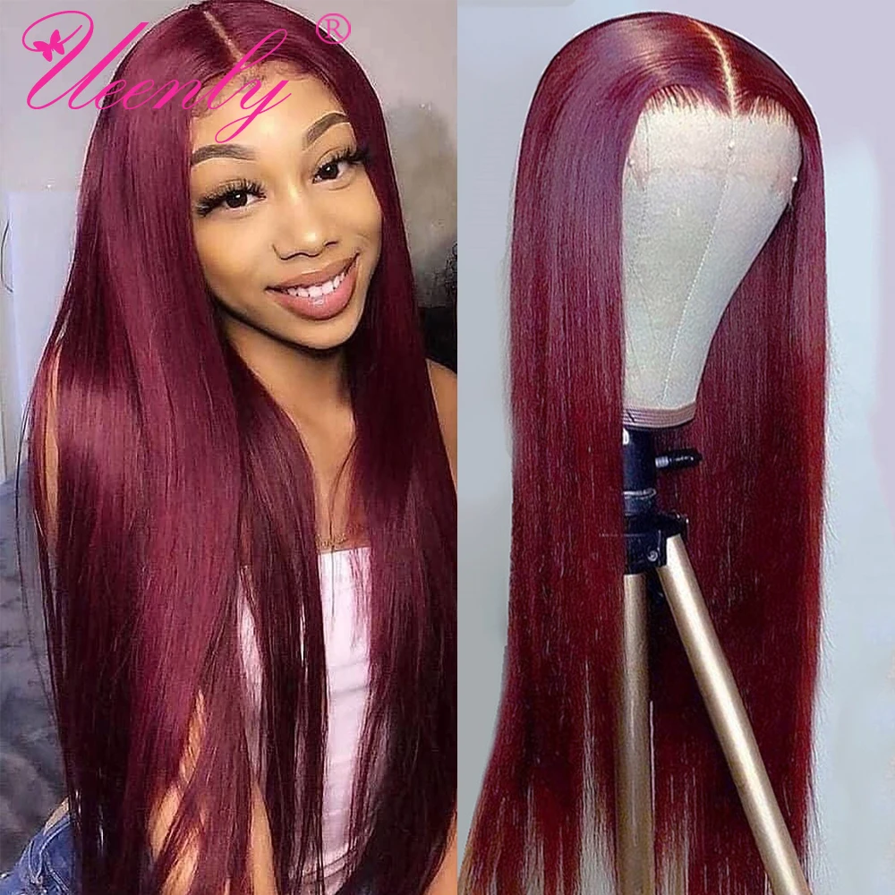 13x413x6HDLaceFrontWig99JBurgundyStraightLaceFrontalWig