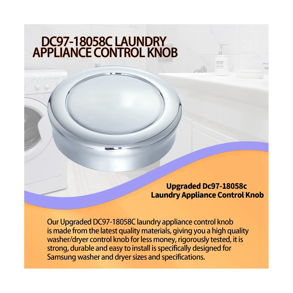 DC97-18058C Laundry Appliance Control Knob Washer Dryer Control Knob DC97-18058A DC97-18058B DC67-00680A -1 images - 6