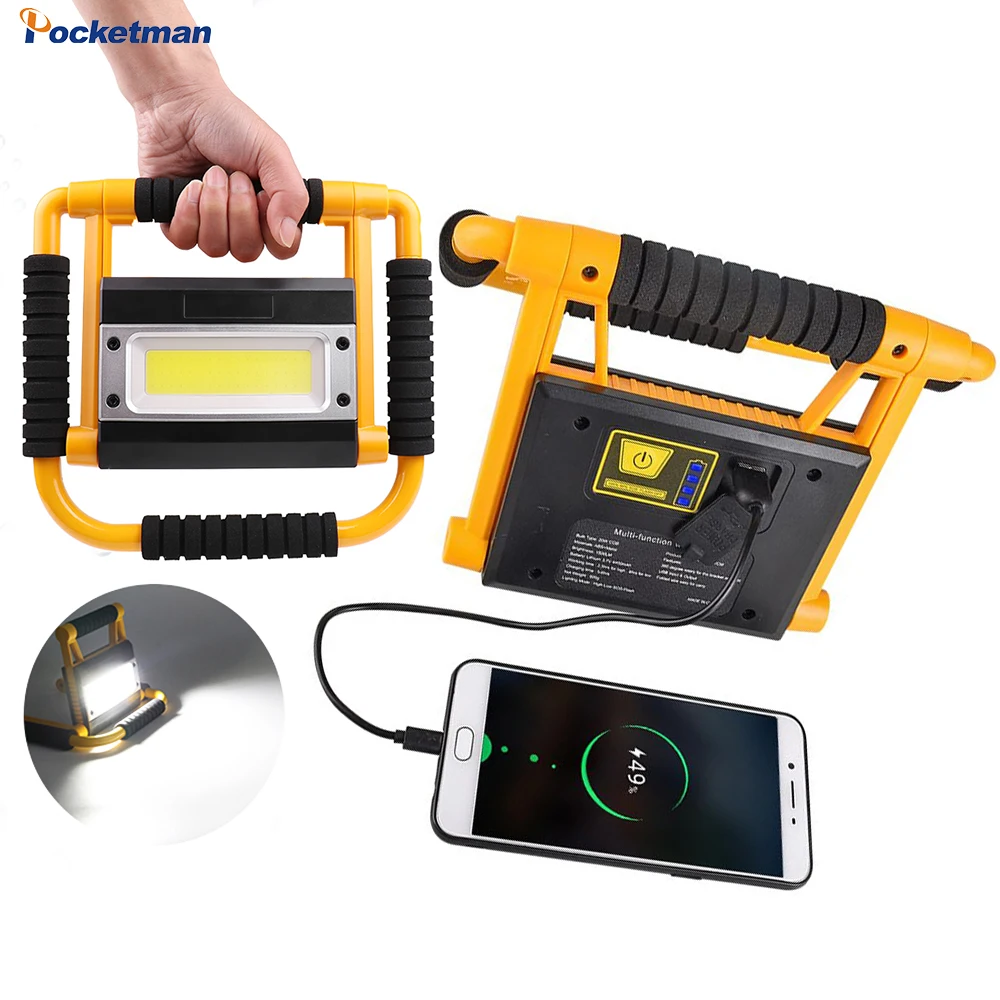 

200W LED Work Light Handheld Spotlight Flashlight Super Bright LED Searchlight Waterproof Work Lamp Camping Light Tent Light