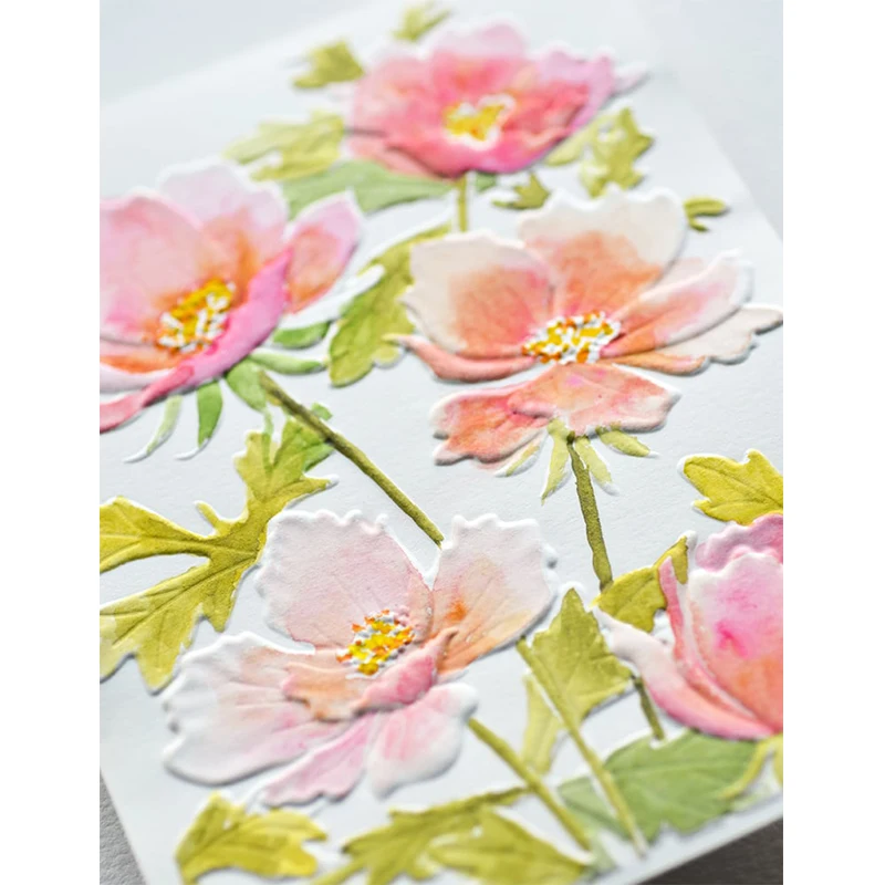 Embossing folder sea anemone bouquet 3d relief folder and mold for DIY greeting cards paper scrapbooks stamp free metal cutting molds