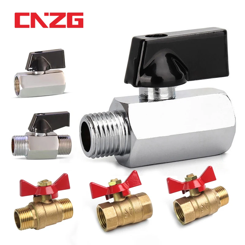 Brass Ball Valve Air Compressor Water Gas Oil Shut Off Valve 1/8" 1/4" 3/8" 1/2" BSP Threaded Mini Male To Female ball valve