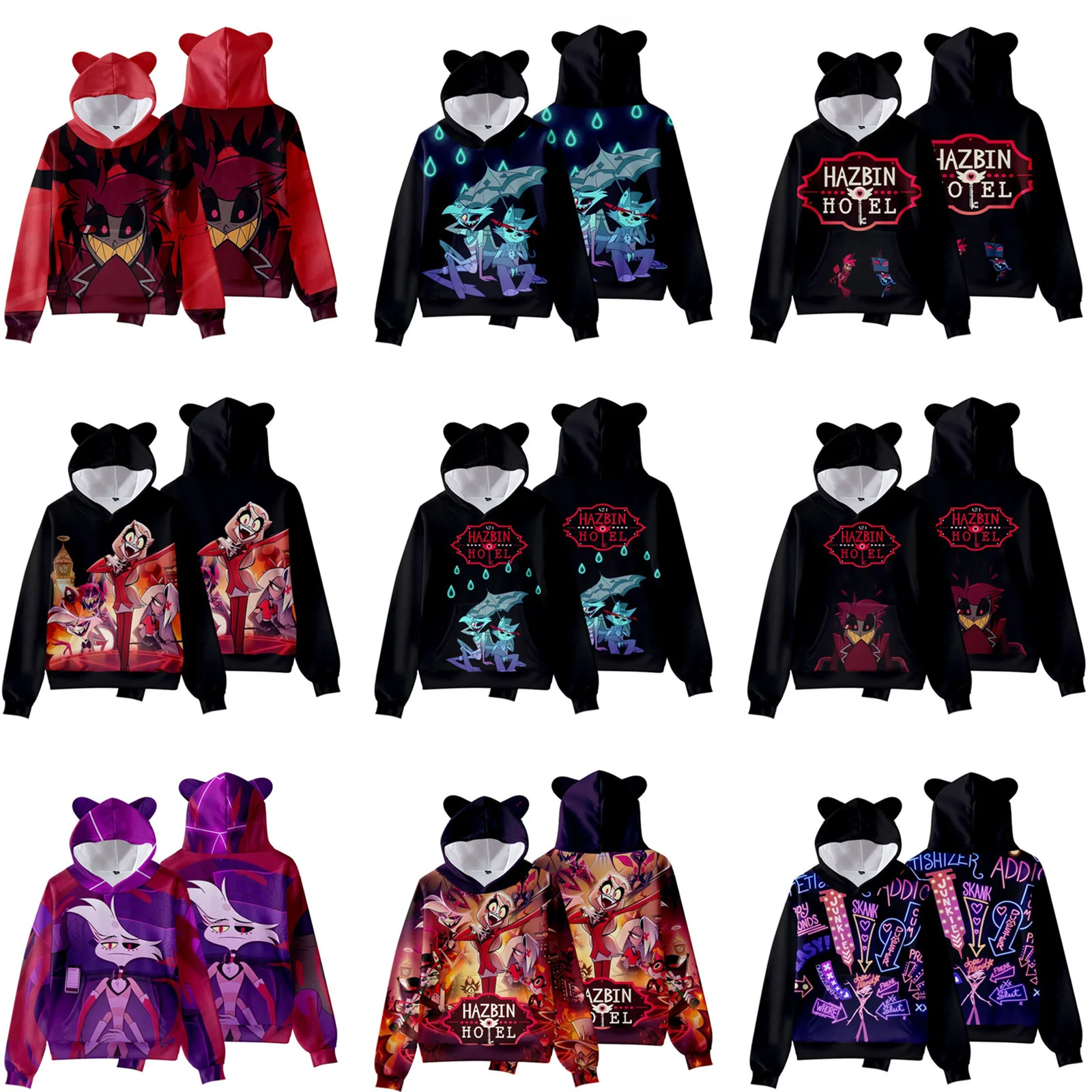 Sudaderas Con Capucha 3D Hazbin Hotel Personajes Hazbin Hotel Dibujos Animados Hazbin Hotel Merch Para Hombre Mujer P12562901