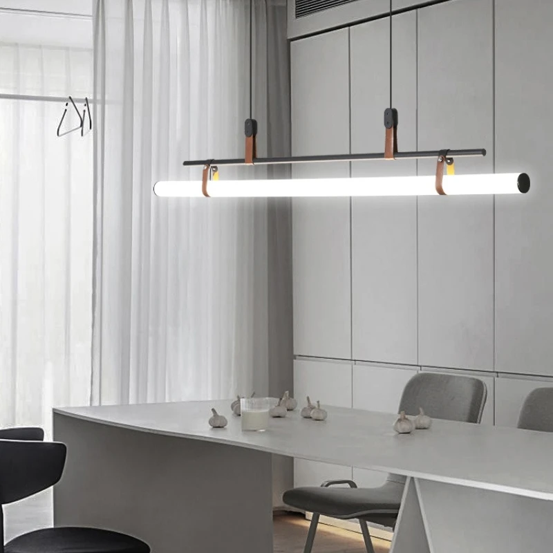

Minimalist dining room pendant lamp Nordic dining table modern minimalist design tube pendant light