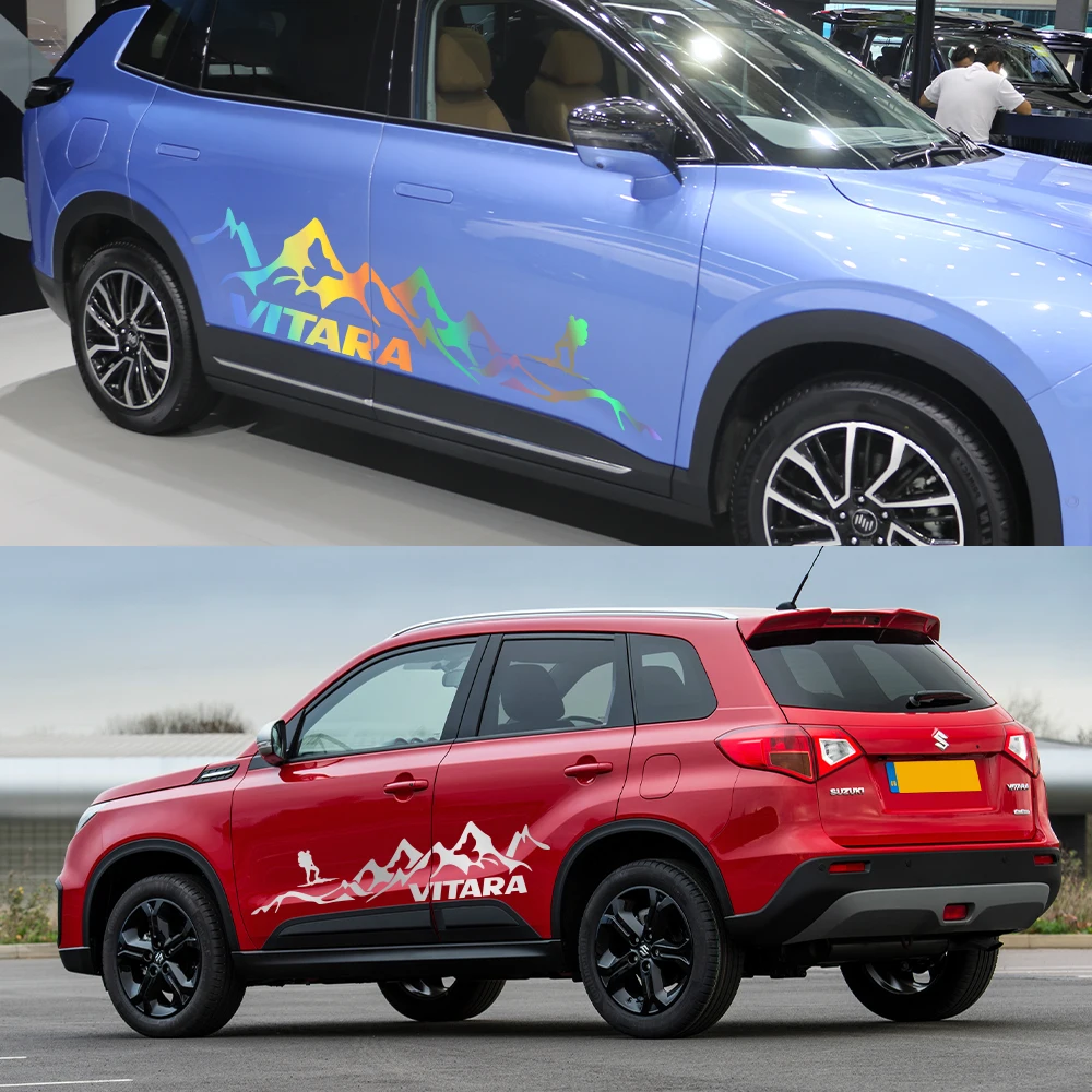 2 stücke Auto Aufkleber für Suzuki Vitara 1990 2017 2020 2022 Bergsteigen Styling Vinyl Film Dekor Aufkleber Auto Tuning Zubehör – Detail 4