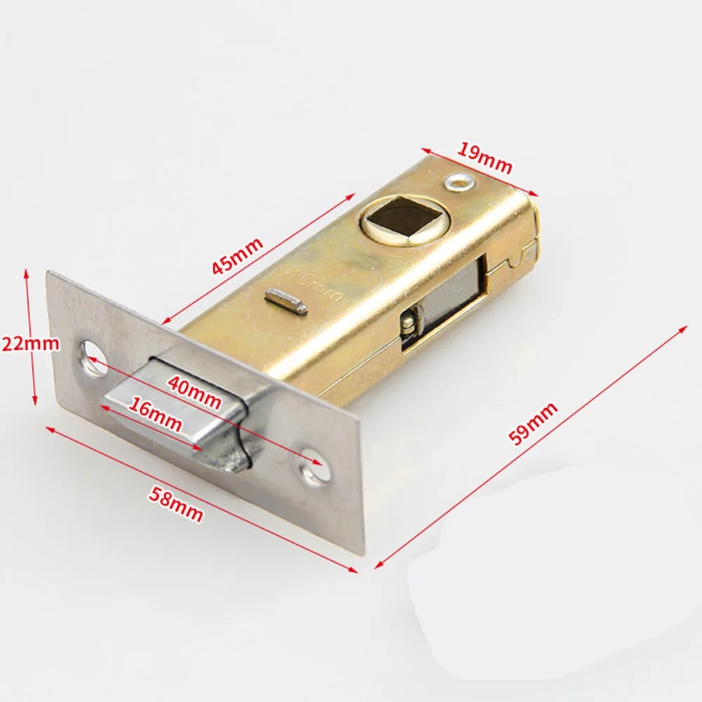 Door lock accessories 30mm-45mm flat tongue lock mortice tubular latch stainess steel internal door bolt facility sprung catch for bathroom toilet