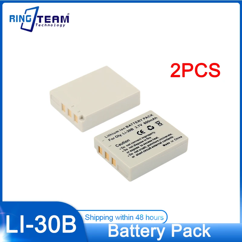 Batteria 2 Pezzi Li-30B Per Batteria Olympus Mju Mini Digital S Stylus Verve S Li30B Li-30B