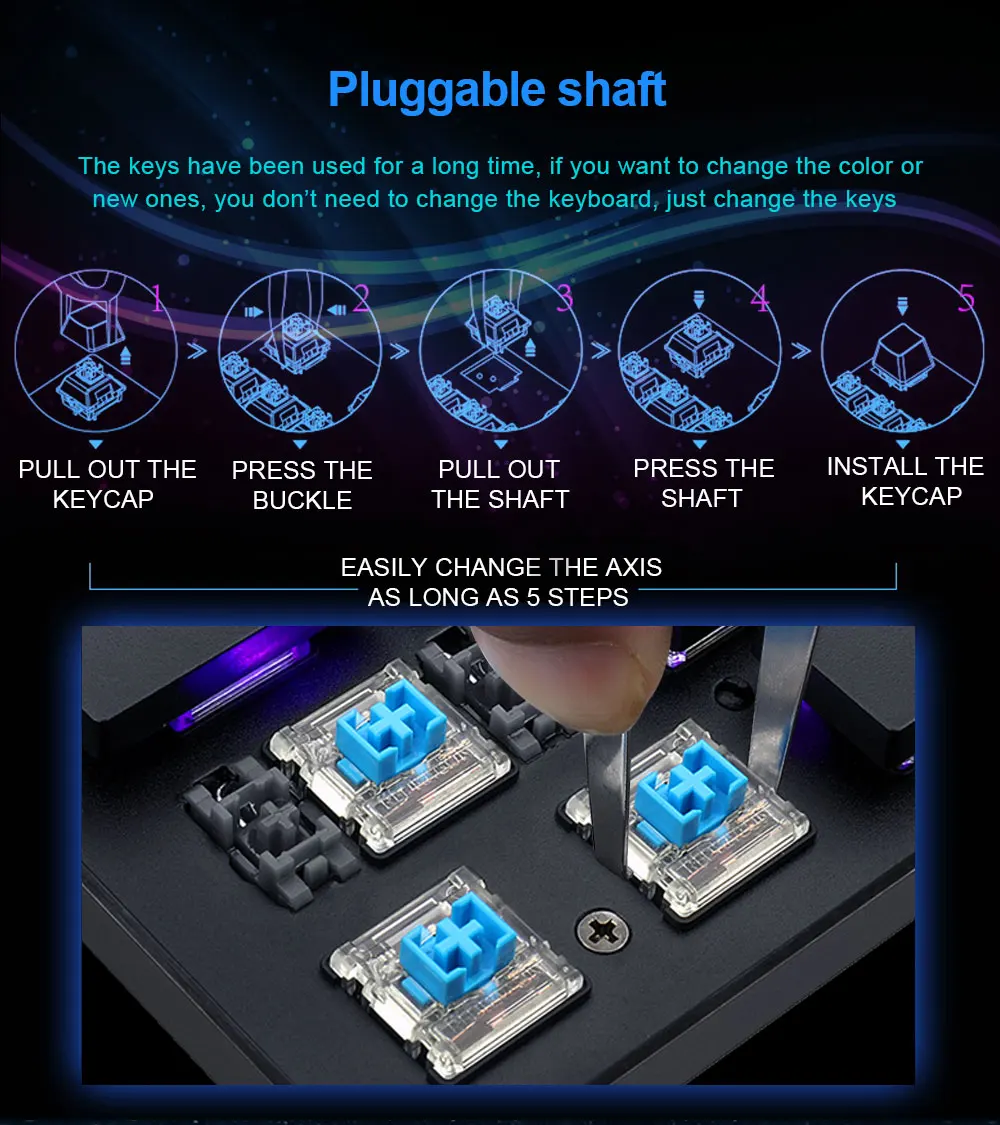 Redragon Yi K625P KB RGB USB Mini Slim Ultra-Thin Designed Wired Mechanical Gaming Keyboard Red Switch 94 Keys