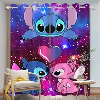 Stitch Cartoon Curtain 3D Print Bedroom Living Room Window Blackout Partition Style Home Decoration 1